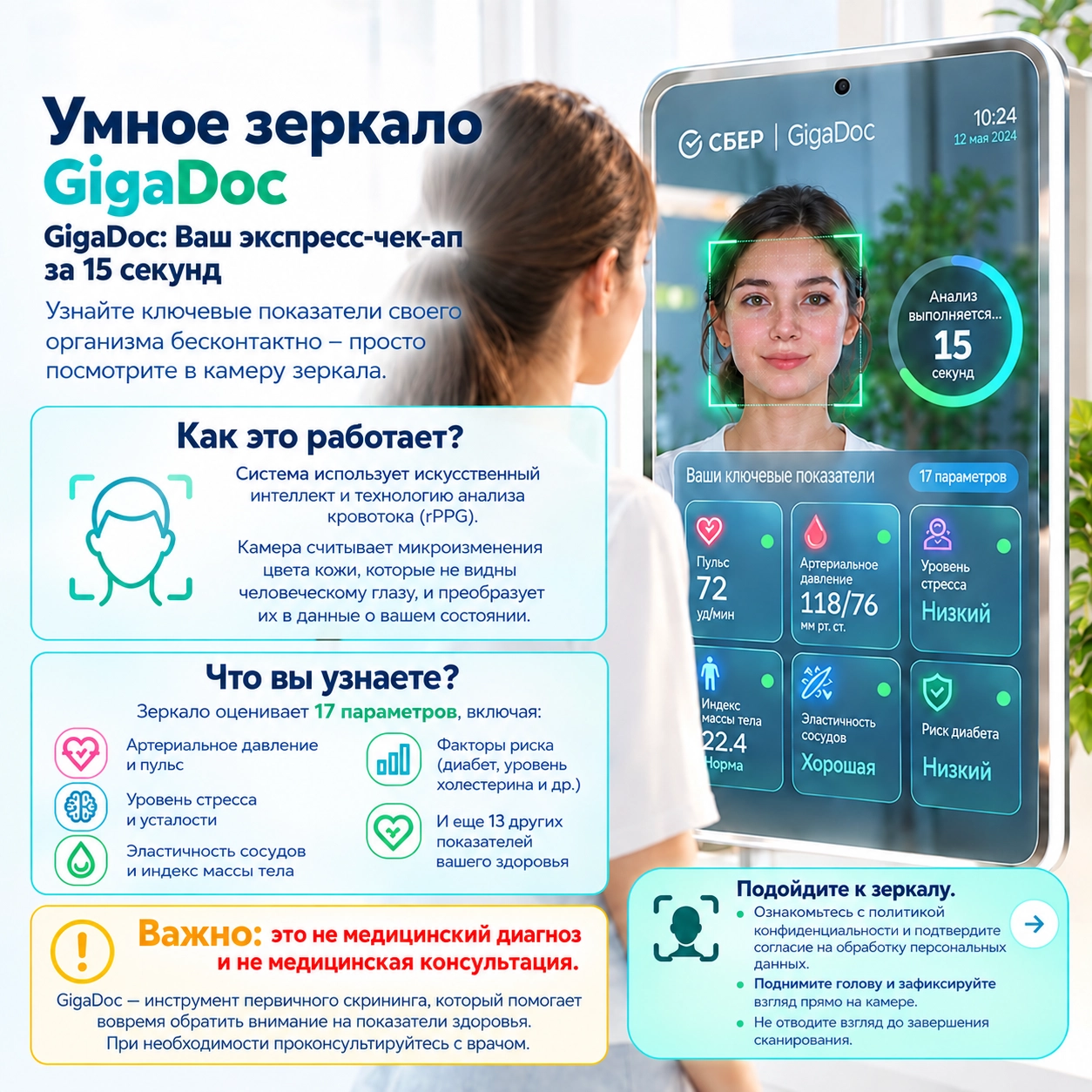 Технологии здоровья в шаговой доступности: встречайте умное зеркало GigaDoc!